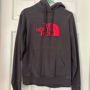 The North Face Gray and Red Sweater with Iconic Logo